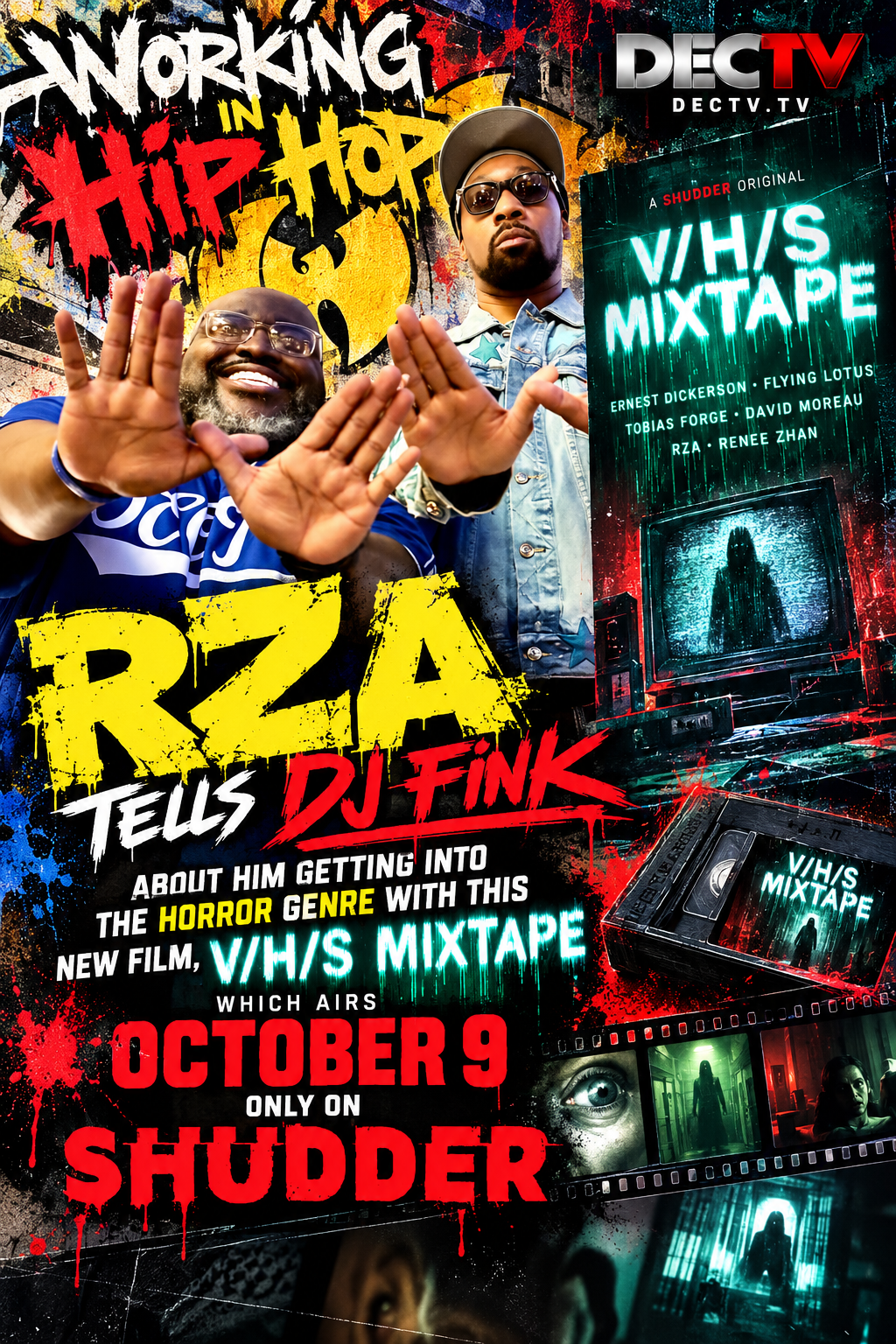 RZA tells DJ Fink about V/H/S Mixtape — Working in Hip Hop — Streaming October 9 on Shudder — DECTV.TV
