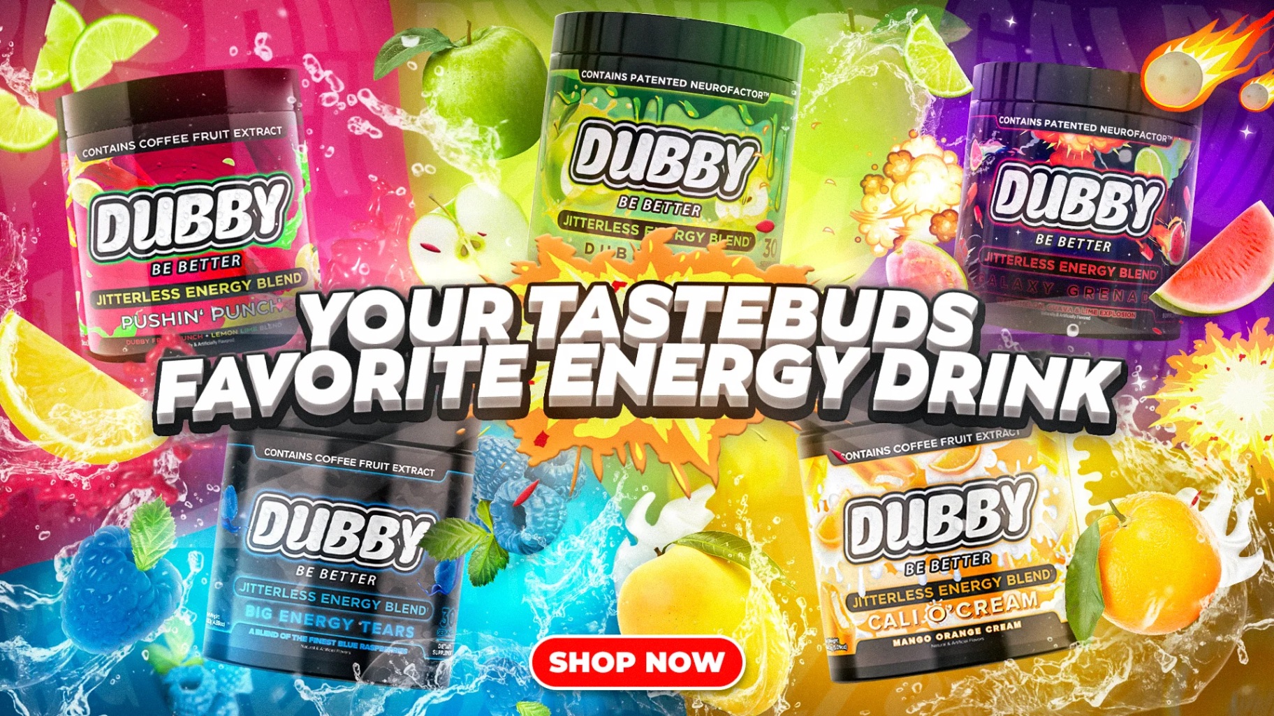 DUBBY — Your Tastebuds Favorite Energy Drink — Jitterless Energy Blend — Shop Now